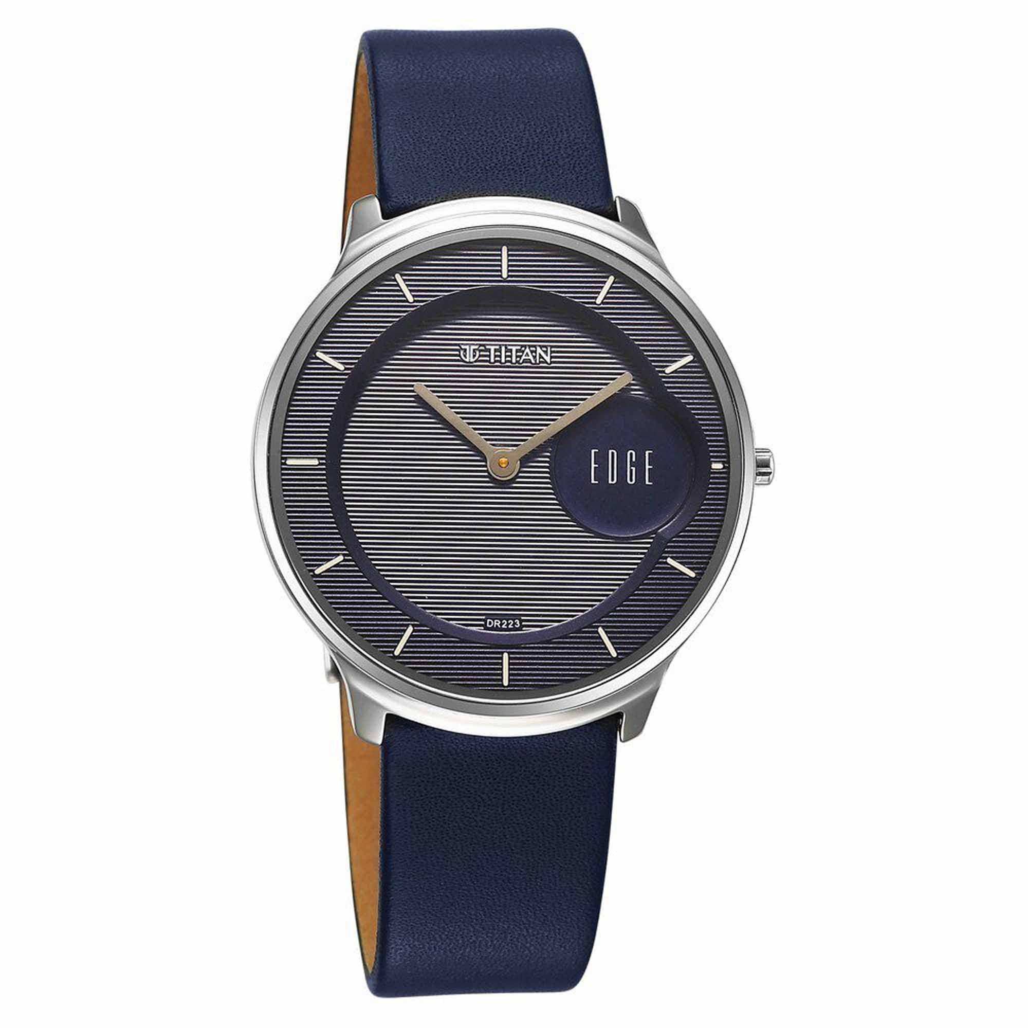 Titan Edge Murals Quartz Analog Blue Dial Blue Leather Strap Watch For Men - Image 4