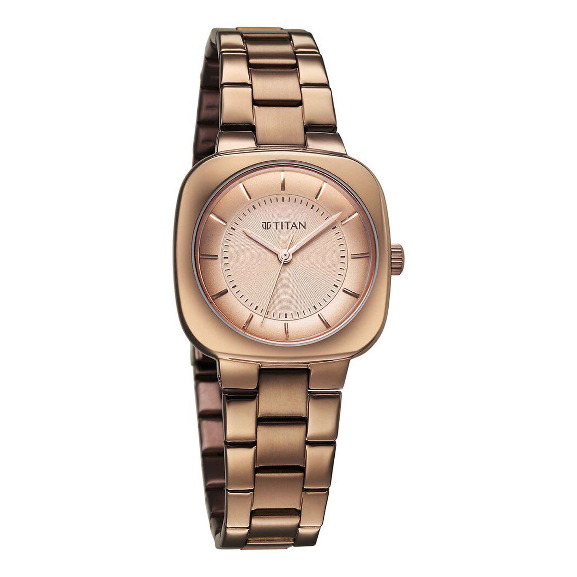 Titan Horizon Quartz Analog Brown Dial Stainless Steel Strap Watch For Women - Image 2