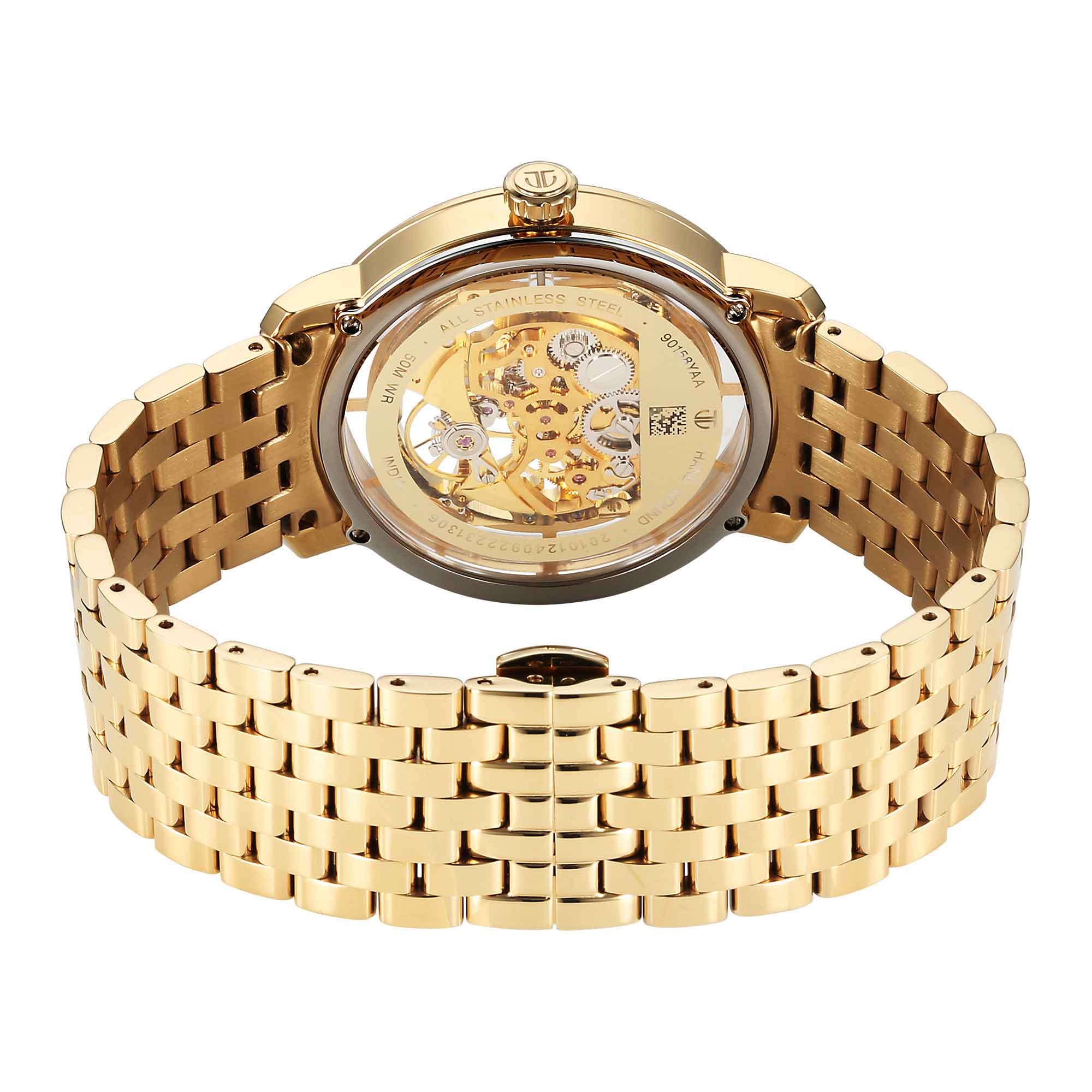 Titan Mechanical Slimline Golden Dial Golden Stainless Steel Strap watch for Men - Image 5