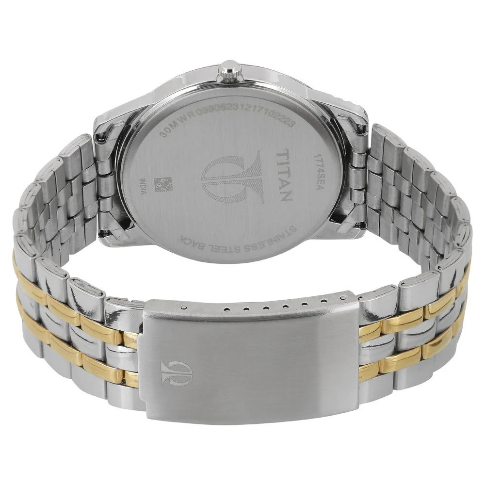 Titan Metal Silver Analog with Day and Date Stainless Steel Strap Watch for Men - Image 4