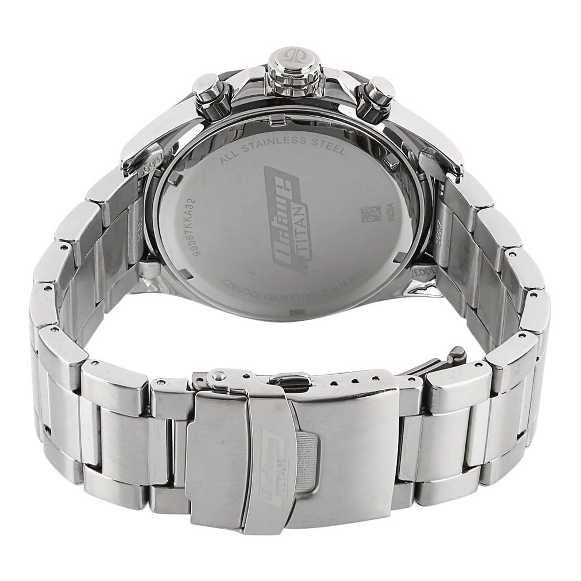 Titan Octane Black Dial Chrono Stainless Steel Watch for Men - Image 4