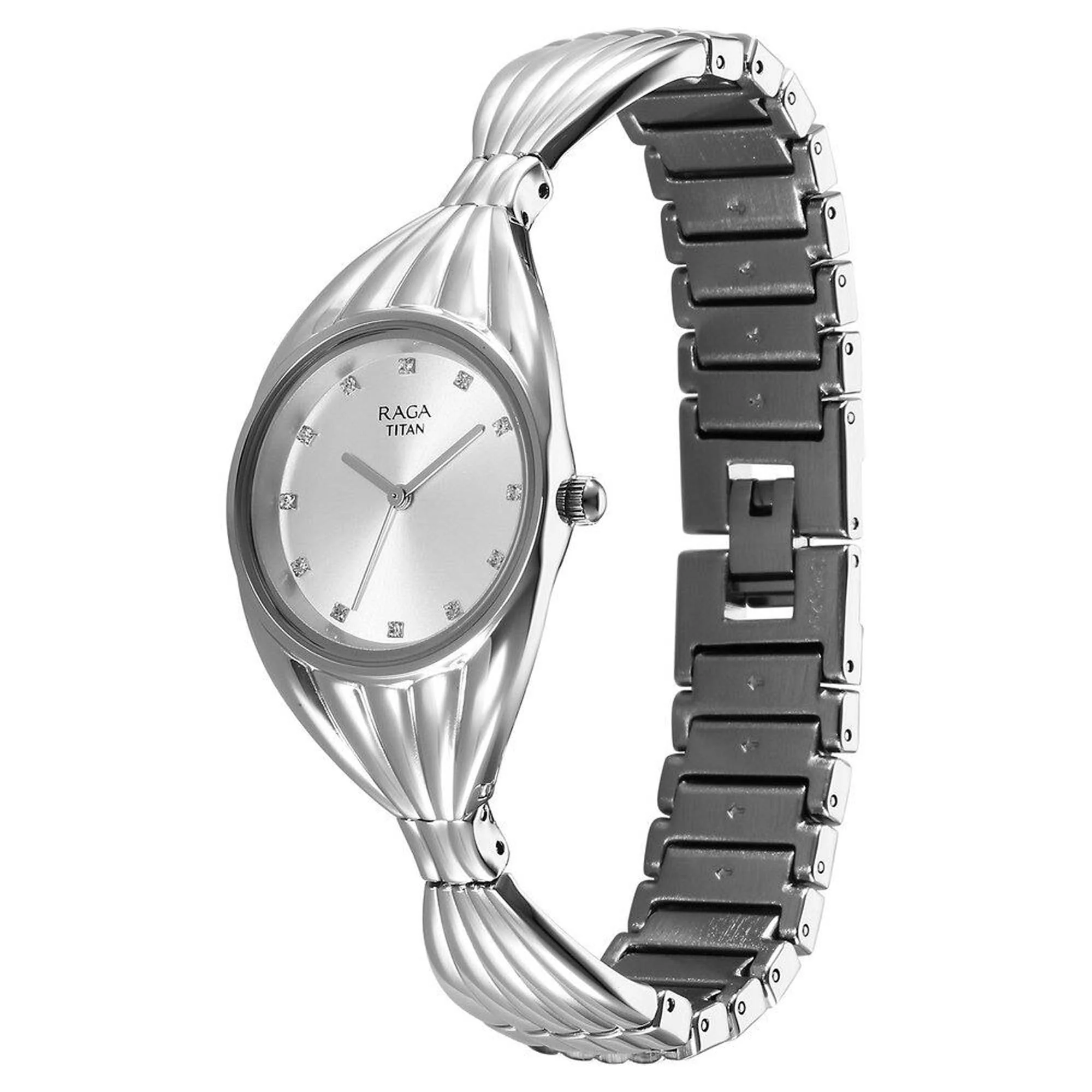 Titan Raga Memoirs Quartz Analog Silver Dial With Silver Metal Strap Watch For Women - Image 3