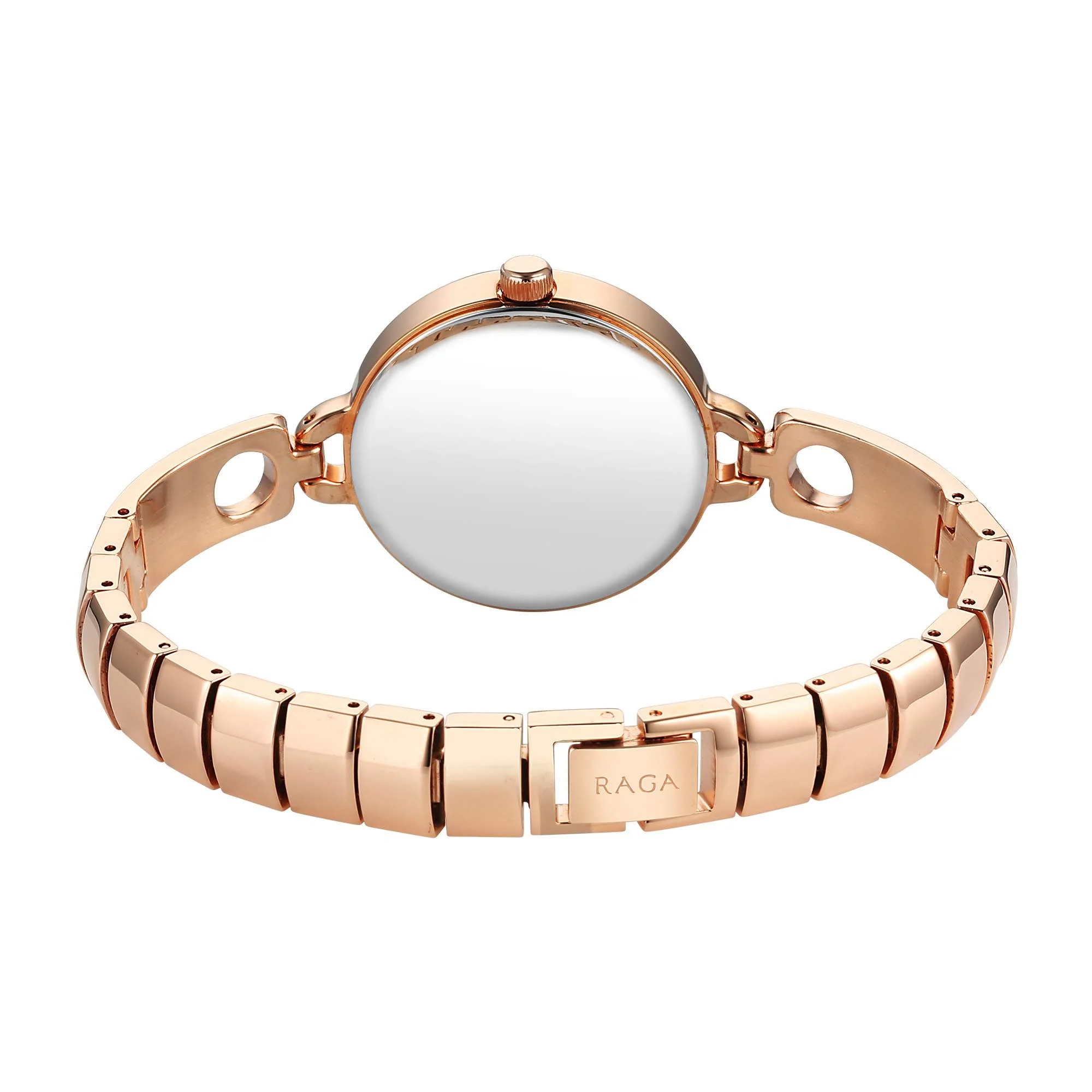 Titan Raga Mother of Pearl Dial Rose Gold Metal Strap Analog Watch for Women - Image 3