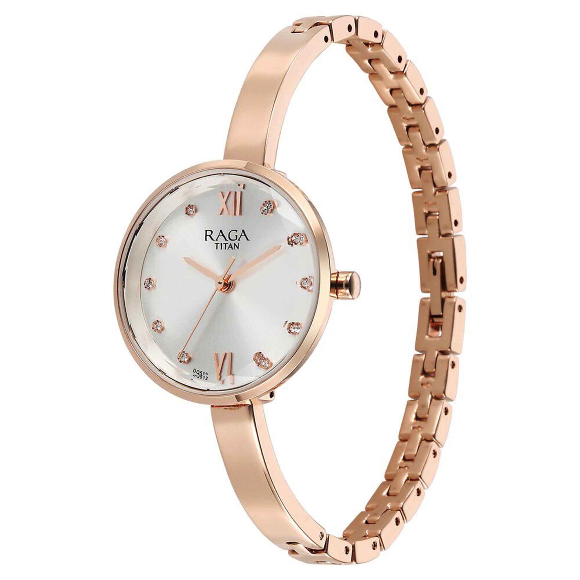 Titan Raga Showstopper Quartz Analog Silver Dial Rose Gold Metal Strap Watch For Women - Image 3