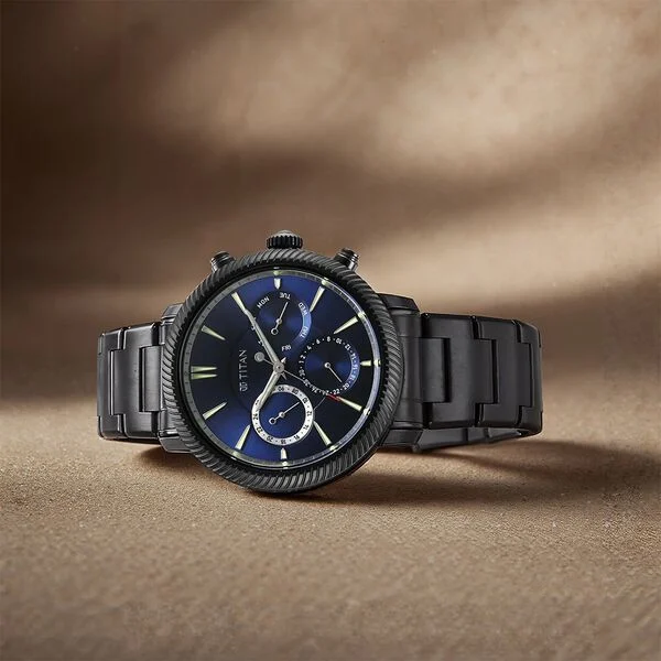 Titan Stellar Blue Dial Multifunctional Analog Watch
